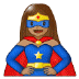 🦸🏽‍♀️ woman superhero: medium skin tone display on Samsung